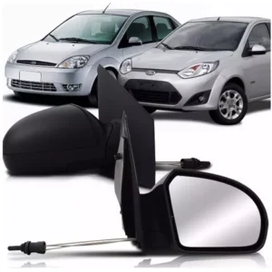 Par de Retrovisores Fiesta 2006 2007 2008 2009 2010 Preto Manual