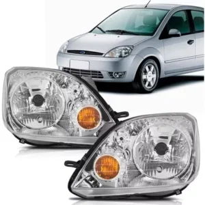 Par De Faros Ford Fiesta 2003 2004 2005 2006 2007 Cromados