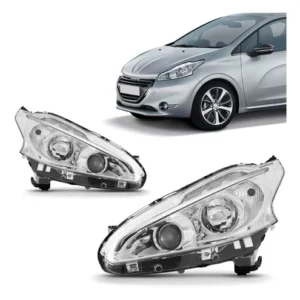 Farol Delantero izquierdo Peugeot 208 2013/2015 cromado